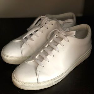 Tamara Mellon OMW white leather sneakers